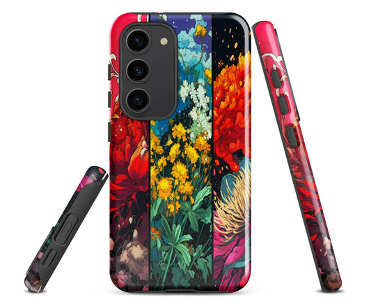 One of my comic strip floral designs on a tough case for your phone